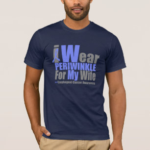 Camiseta Eu visto a pervinca para meu cancer esofágico da