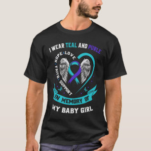 Camiseta Eu Visto a Prevenção ao Suicídio de Teal e Roxo