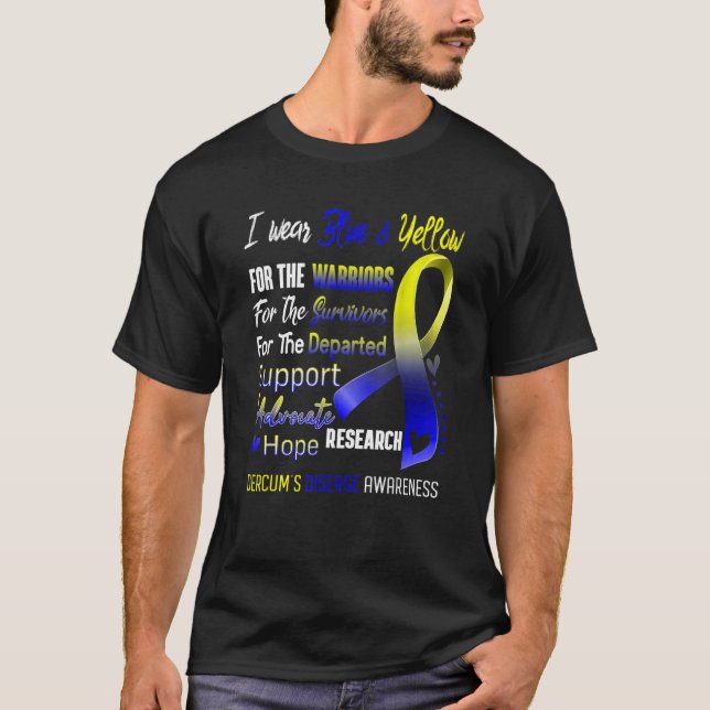Camiseta Eu Visto Amarelo e Azul para os Awarenes da Doença (Frente)