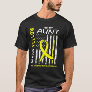 Camiseta Eu Visto Amarelo Para A Consciência Da Tia Endomet