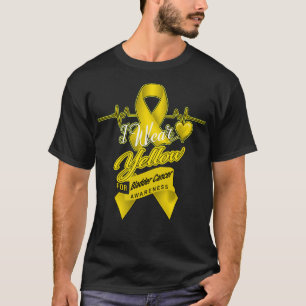 Camiseta Eu visto Amarelo Para A Consciência Do Cancer Da B