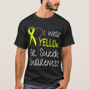 Camiseta Eu Visto Amarelo Para A Fita De Consciência Do Sui