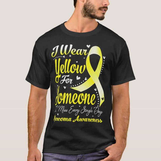 Camiseta Eu Visto Amarelo Para Alguém Conscientista SARCOMA (Frente)