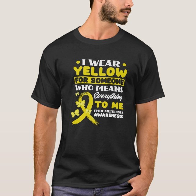 Camiseta Eu Visto Amarelo Para Alguém Que Apoie Endometrios (Frente)