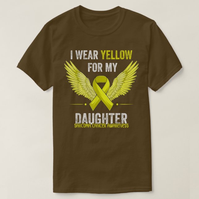 Camiseta Eu Visto Amarelo Para Minha Filha Cancer Sarcoma (Frente do Design)