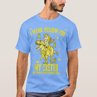 Camiseta Eu Visto Amarelo Para Minha Irmã Cancer Infantil C