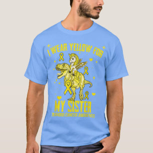 Camiseta Eu Visto Amarelo Para Minha Irmã Cancer Infantil C