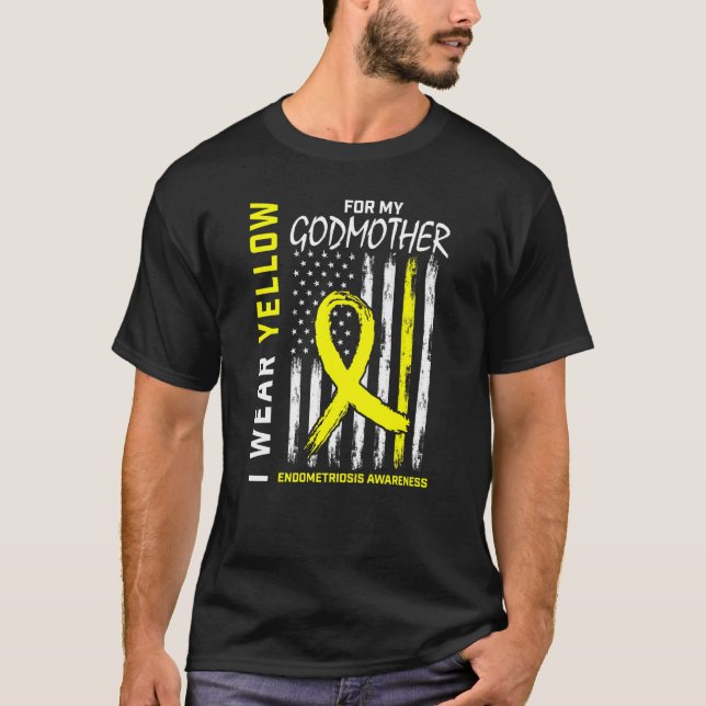 Camiseta Eu Visto Amarelo Para Minha Madrinha Endometriose (Frente)