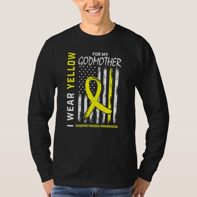 Camiseta Eu Visto Amarelo Para Minha Madrinha Endometriose (Frente)