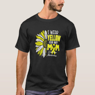 Camiseta Eu Visto Amarelo Para Minha Mãe Sarcoma Fita De Co