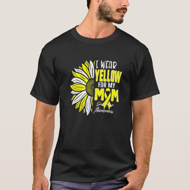 Camiseta Eu Visto Amarelo Para Minha Mãe Sarcoma Fita De Co (Frente)