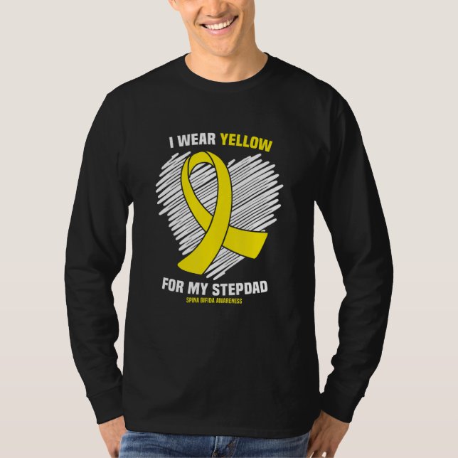 Camiseta Eu Visto Amarelo Para Minha Stepdad Spina Bifida A (Frente)