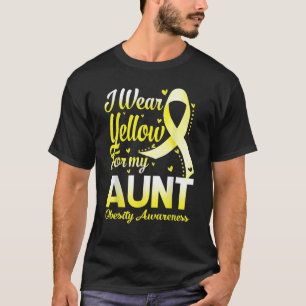 Camiseta Eu Visto Amarelo Para Minha Tia Obesidade Friso De