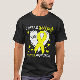 Camiseta Eu Visto Amarelo Para O Gráfico De Fita De Sensibi