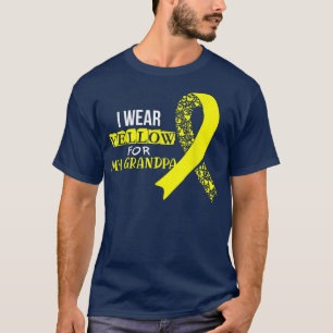 Camiseta Eu Visto Amarelo Para O Meu Avô Sarcoma Cancer Awa