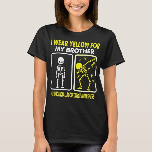 Camiseta Eu Visto Amarelo para o meu irmão CRANIOFACIAL ACC (Frente)