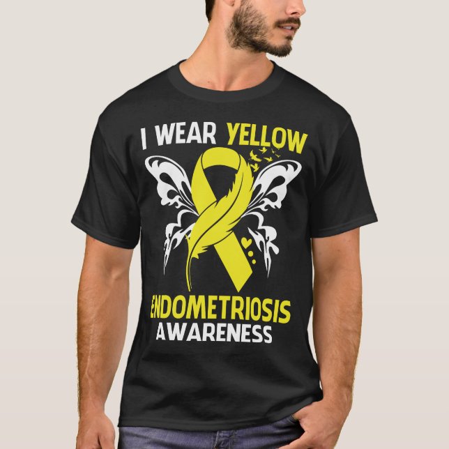 Camiseta Eu Visto Amarelo Para Sensibilização Para A ENDOME (Frente)