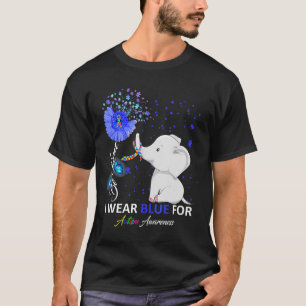 Camiseta Eu Visto Azul Autismo Sensibilização Elefante Corr
