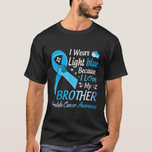 Camiseta Eu Visto Azul Claro Eu Amo Meu Irmão Cance De Prós