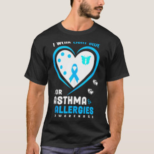 Camiseta Eu Visto Azul Claro Para Asma E Alergia Awarenes