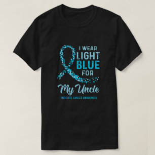 Camiseta Eu Visto Azul Claro Para Meu Tio Cancer Da Prósta