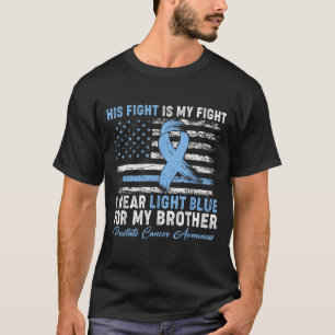 Camiseta Eu Visto Azul Claro Para O Meu Irmão Cancer De Pró