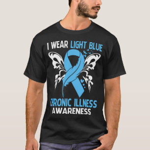 Camiseta Eu Visto Azul Claro Para Sensibilização CRÔNICA