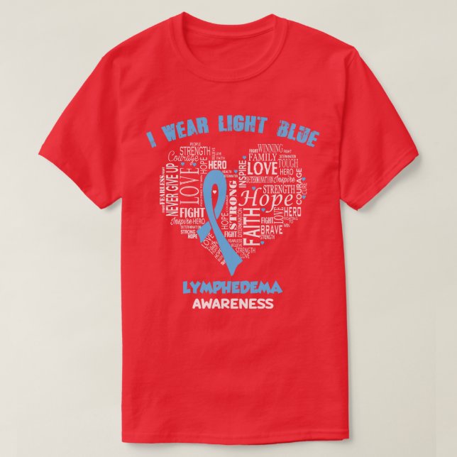 Camiseta Eu Visto Azul Claro Para Sensibilização Linfedema  (Frente do Design)