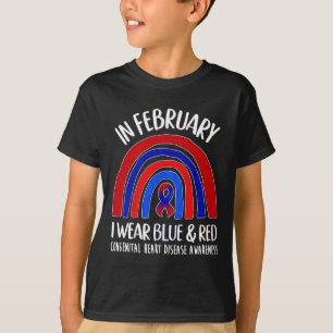 Camiseta Eu Visto Azul E Vermelho Doença Cardíaca Congênita