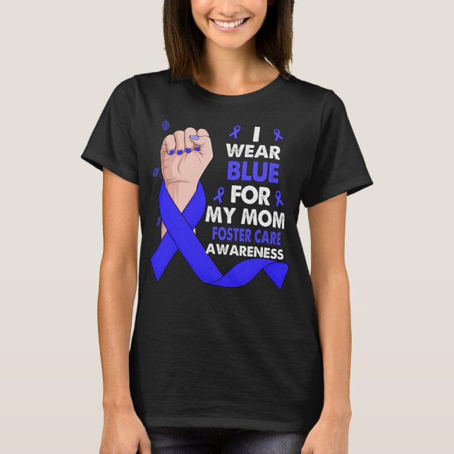 Camiseta Eu Visto Azul Na Mão De Boxim Para A Minha Mãe. (Frente)