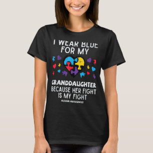 Camiseta Eu Visto Azul Para A Avó Lutar Contra Autismo Conh