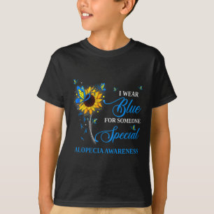 Camiseta Eu Visto Azul Para A Consciência Da Alopecia Giras