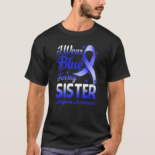Camiseta Eu Visto Azul Para A Consciência Da Minha Irmã (Frente)