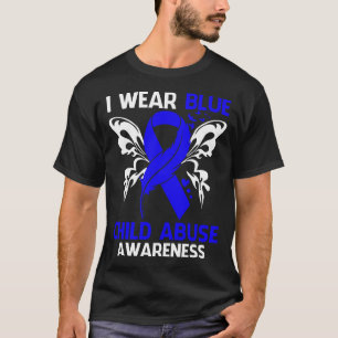 Camiseta Eu Visto Azul Para A Consciência Do ABUSO infantil