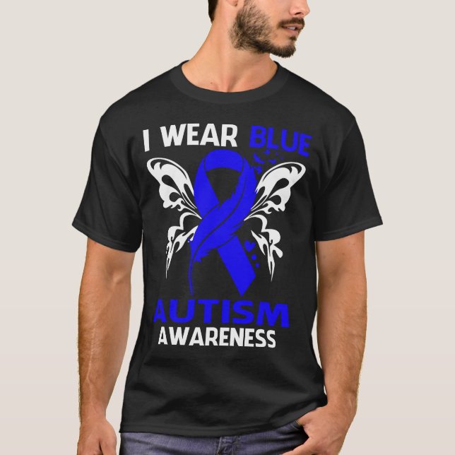 Camiseta Eu Visto Azul Para A Consciência Do AUTISMO (Frente)