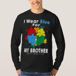 Camiseta Eu Visto Azul Para A Consciência Do Autismo Irmão