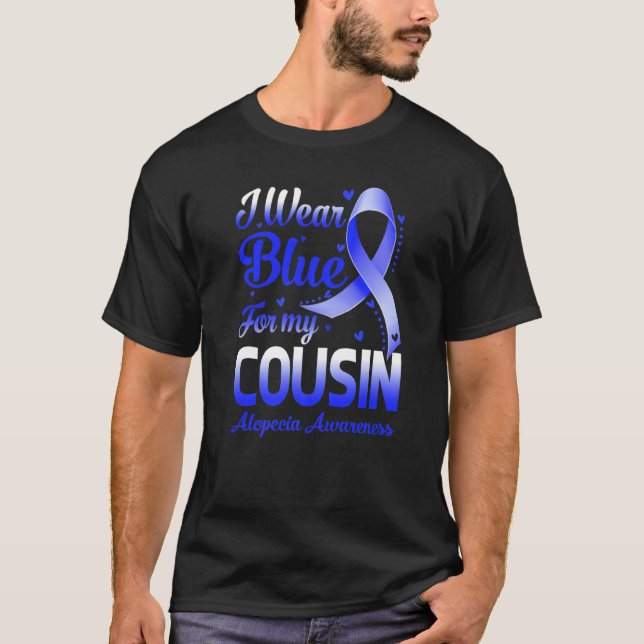 Camiseta Eu Visto Azul Para A Consciência Do Meu Primo (Frente)