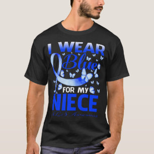 Camiseta Eu Visto Azul para a minha borboleta de consciênci