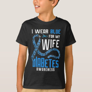 Camiseta Eu visto azul para a minha esposa Sensibilização p