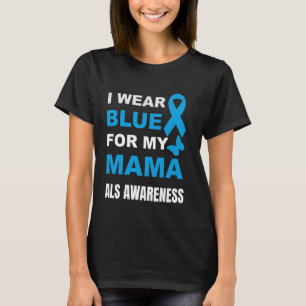 CAMISETA EU VISTO AZUL PARA A MINHA MÃE SENSIBILIZAÇÃO