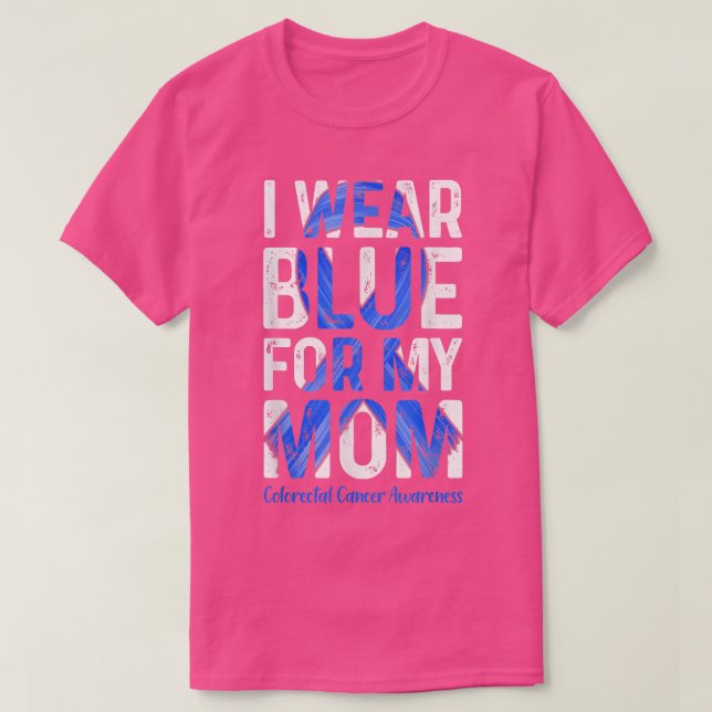 Camiseta Eu Visto Azul Para A Minha Mãe Sensibilização Colo (Frente do Design)
