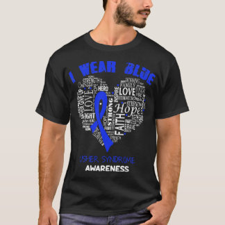 Camiseta Eu Visto Azul Para A Síndrome De Usher Sensibiliza