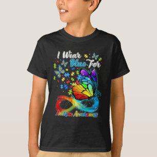 Camiseta Eu Visto Azul Para Consciência Autismo Mês Borbole