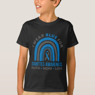 Camiseta Eu Visto Azul Para Consciência Da Diabetes Mês Arc