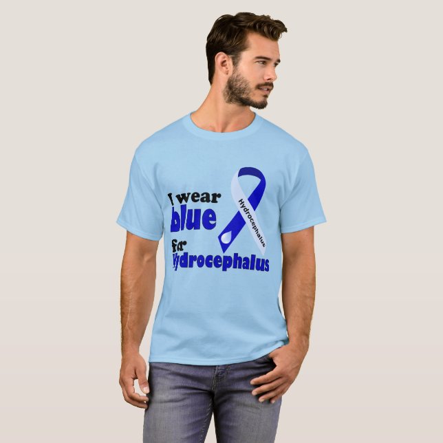 Camiseta Eu visto azul para hidrocefalia (Frente Completa)