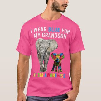 Camiseta Eu Visto Azul Para Meu Avô Autismo Sensibilização 