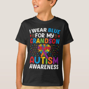 Camiseta Eu Visto Azul Para Meu Avô Autismo Sensibilização 