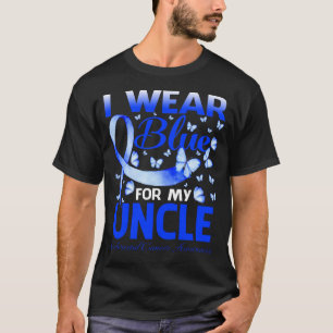 Camiseta Eu Visto Azul Para Meu Cancer Colorretal Do TIO Aw