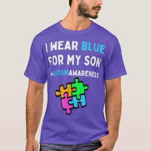 Camiseta Eu Visto Azul Para Meu Filho Autismo Quebra-cabeça