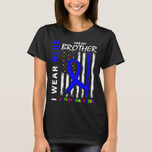 Camiseta Eu Visto Azul Para Meu Irmão Autismo Consciência A